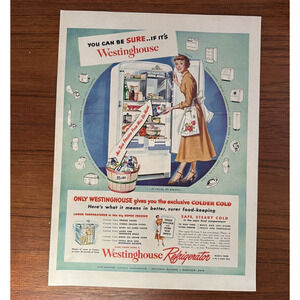 1949 Westinghouse Refrigerator Advertisement
